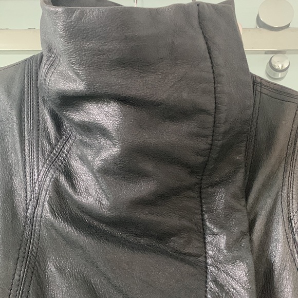 BCBGMaxazria vintage leather moto jacket - Picture 3 of 9